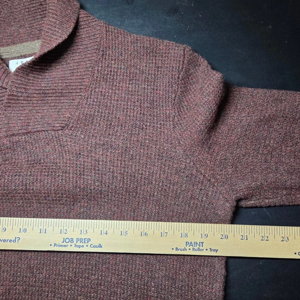 Joseph Abboud Sweater Mens M Burgundy Excellent Wool Blend Shawl Neck Pullover